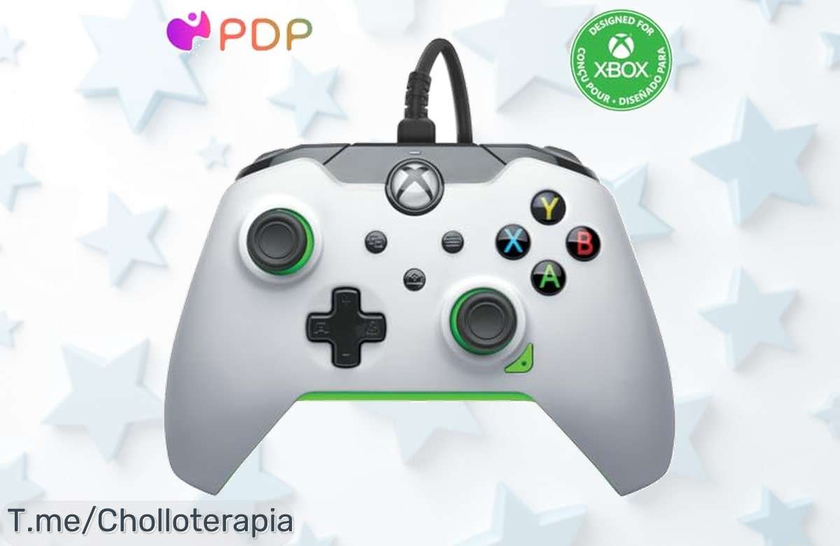 Mando Neon White para Xbox con botones personalizables y audio integrado en un ofertón de precio loco ¡aprovecha este descuento brutal único y compra ya!