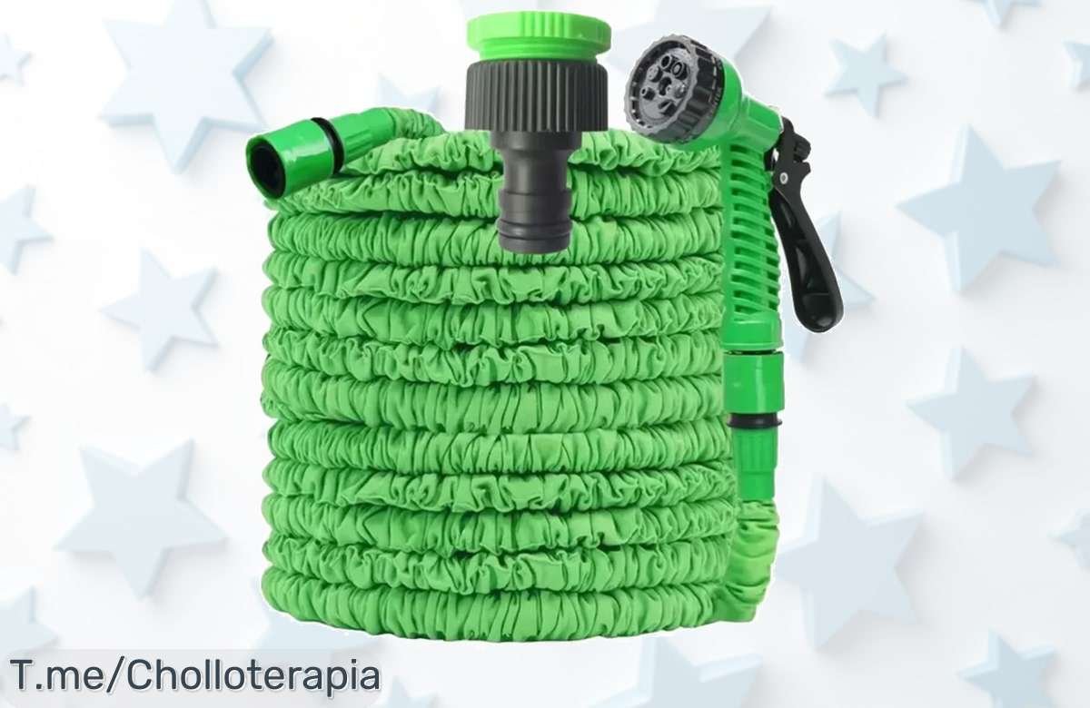 Manguera mágica retráctil con pistola de alta presión precio loco nunca visto ¡riega y limpia fácil ahorrando tiempo aprovecha este super chollo antes que termine!