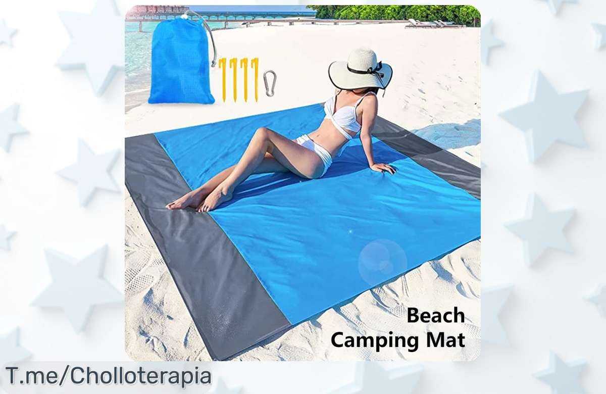 Manta de playa gigante impermeable y antiarena super chollo con precio loco además cabes tú y tus amigos date prisa que es un ofertón limitado jamás visto