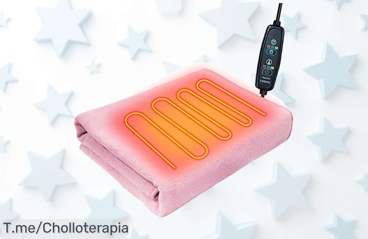 Manta eléctrica USB con tres temperaturas para calentarte rápido olvida el frío ya mismo aprovecha este ofertón nunca visto con descuento brutal y precio loco urgente compra ahora