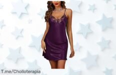 Marvmys camisón de seda y encaje super sexy con tirantes ajustables precio loco y descuento brutal que vuela nunca visto aprovecha este super chollo ya