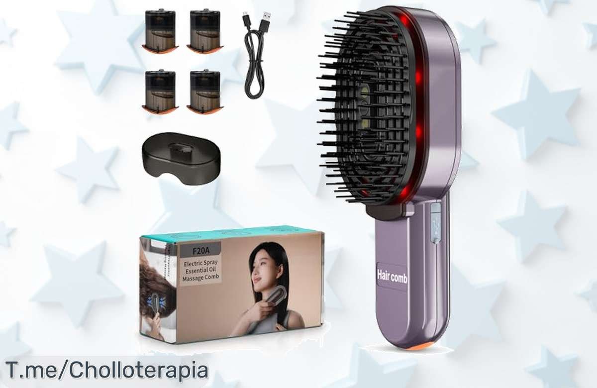 Masajeador eléctrico con spray de aceite esencial que suaviza y fortalece tu pelo en un precio loco nunca visto aprovecha este ofertón y compra ya antes que acabe