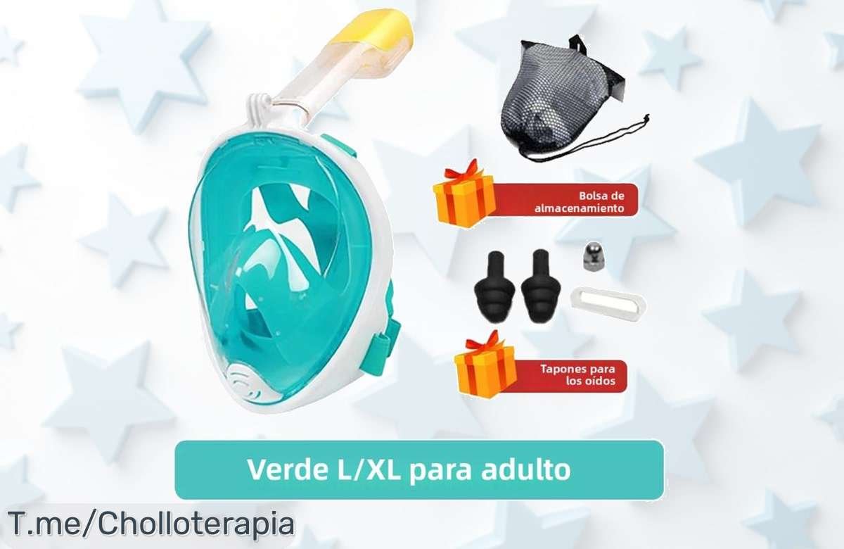 Máscara de natación con antiniebla y respirador para toda la familia, descuento brutal y precio de ganga nunca visto ¡aprovecha este ofertón único antes que se agote!