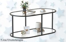Mesa de centro moderno huhote con doble espacio y marco negro un ofertón nunca visto para transformar tu sala al precio loco que estabas esperando compra ya antes de que se agoten