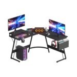 Mesa gaming esquinera en L con soporte ajustable para monitor diseño estable y actual a precio loco super chollo solo hoy no dejes pasar este ofertón jamás visto actúa ya