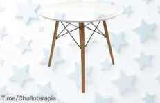 Mesa redonda Dinamarca con patas de madera y tapa DM a precio loco descubre este ofertón único con descuento brutal no pierdas esta ganga nunca vista compra ya urgente