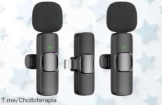 Micrófono inalámbrico para iPhone y Android con grabación doble espectacular precio de ganga descuento brutal solo por tiempo limitado ¡no pierdas este ofertón!