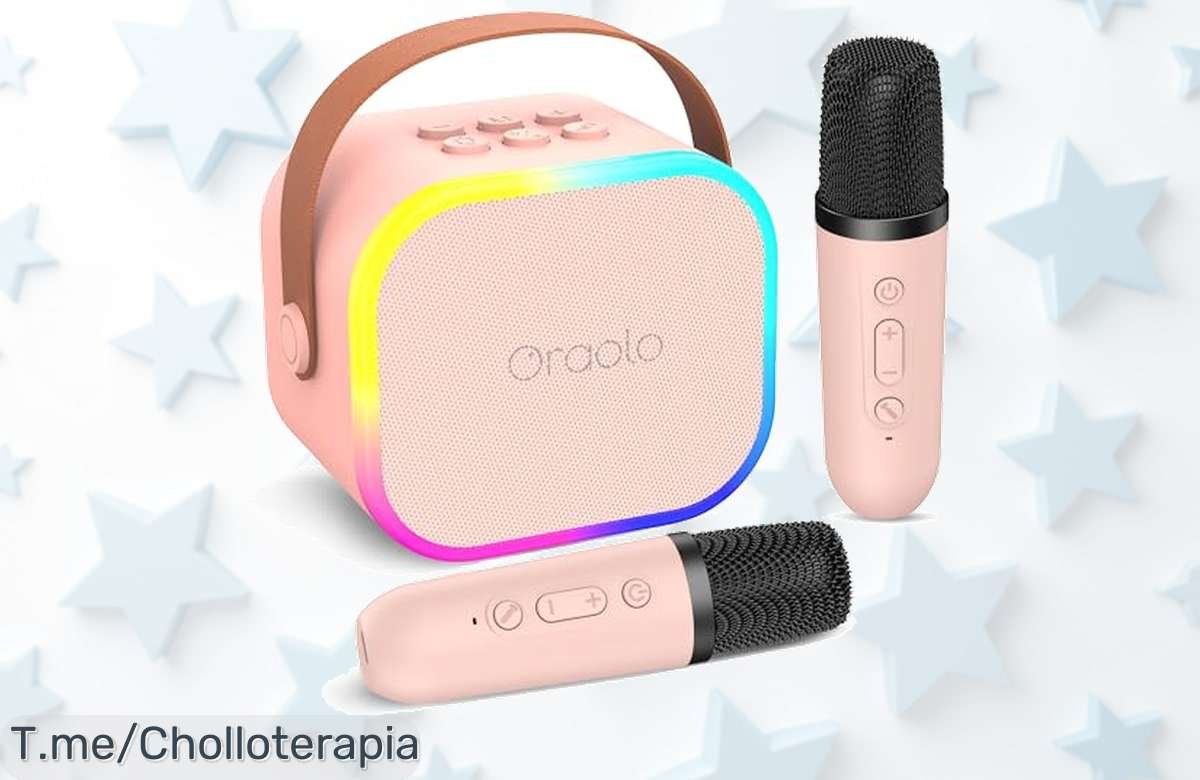 Micrófono karaoke infantil con luces LED y efectos de voz divertido para peques nunca visto a precio loco oferta limitada corre que vuela este super chollo