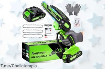Mini motosierra batería 850W con tres cadenas una potencia nunca vista para cortar madera sin parar a precio de ganga aprovecha este ofertón limitado y cómprala ya