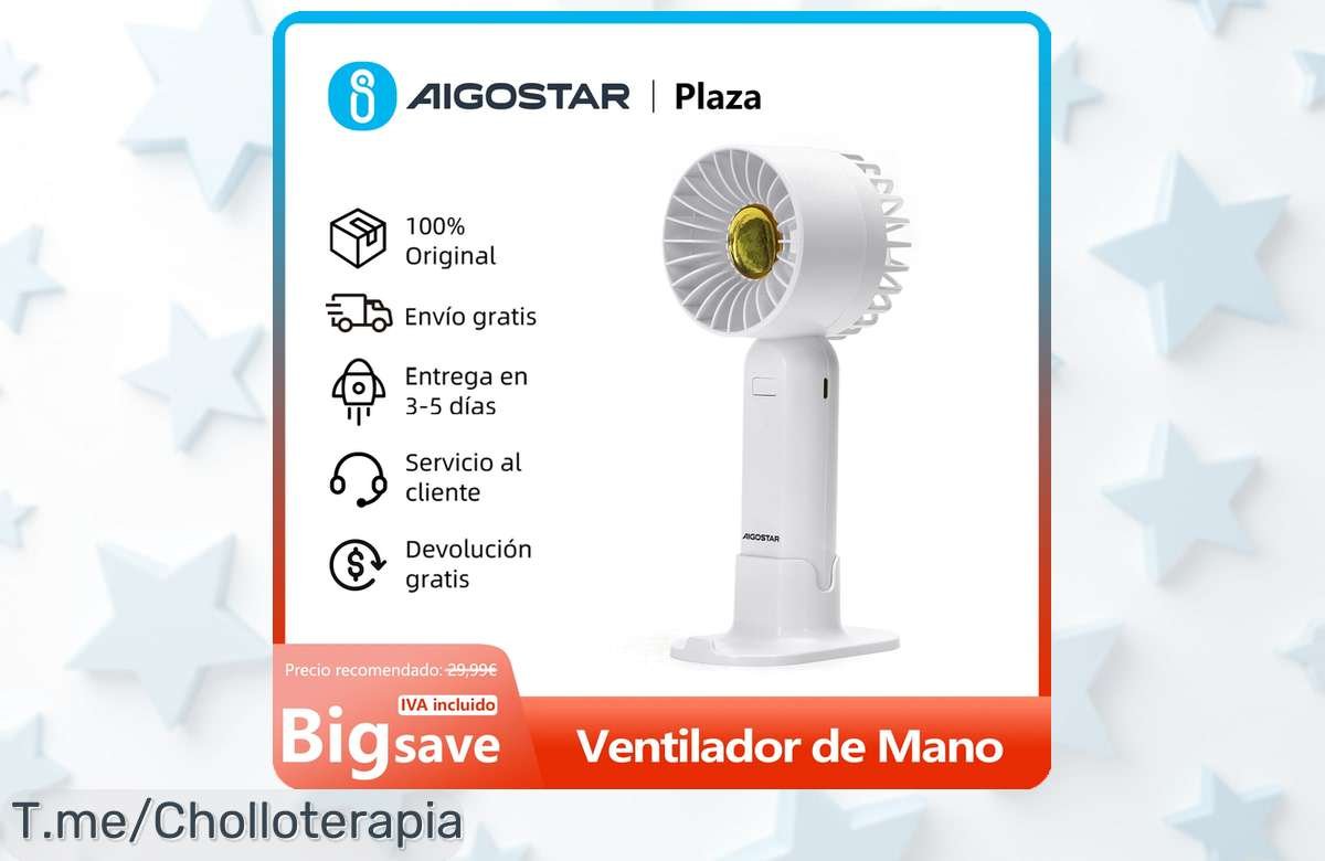 Mini ventilador de mano con 7 aspas y soporte para móvil refresca rápido donde quieras precio loco y descuento brutal pide ya antes que se acabe este ofertón nunca visto