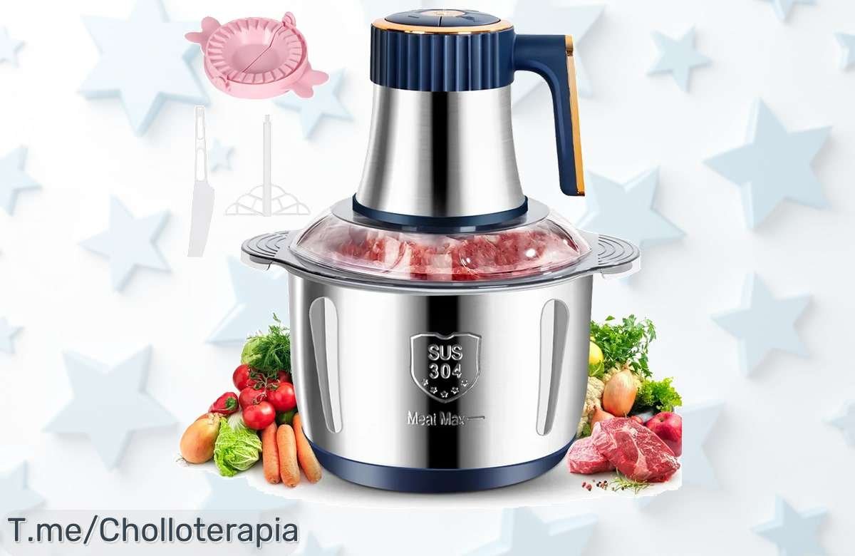 Molinillo eléctrico de acero inoxidable con 5 litros para triturar y rebanar como un experto Precio loco y descuento brutal Nunca visto Aprovecha el super chollo antes que se agote