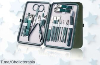 Mov-set de manicura profesional con estuche de cuero perfecto para uñas impecables aprovecha este super chollo con descuento brutal y precio loco oferta única corre ya