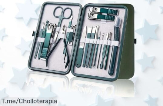 Mov-set de manicura profesional con estuche de cuero perfecto para uñas impecables aprovecha este super chollo con descuento brutal y precio loco oferta única corre ya