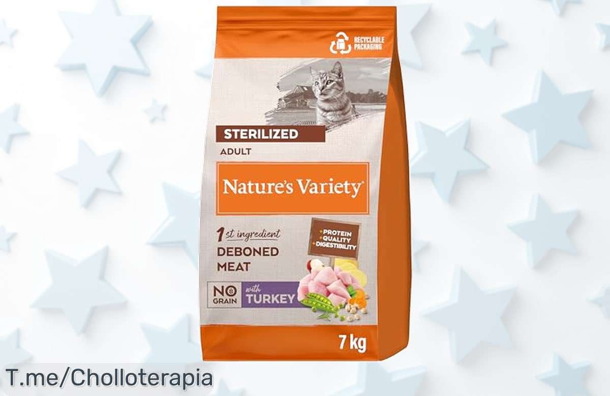 Nature’s Variety no grain gato esterilizado con pavo ofrece ingredientes top para un pelazo y peso ideal disfruta este ofertón con descuento brutal y precio loco límitado compra ya