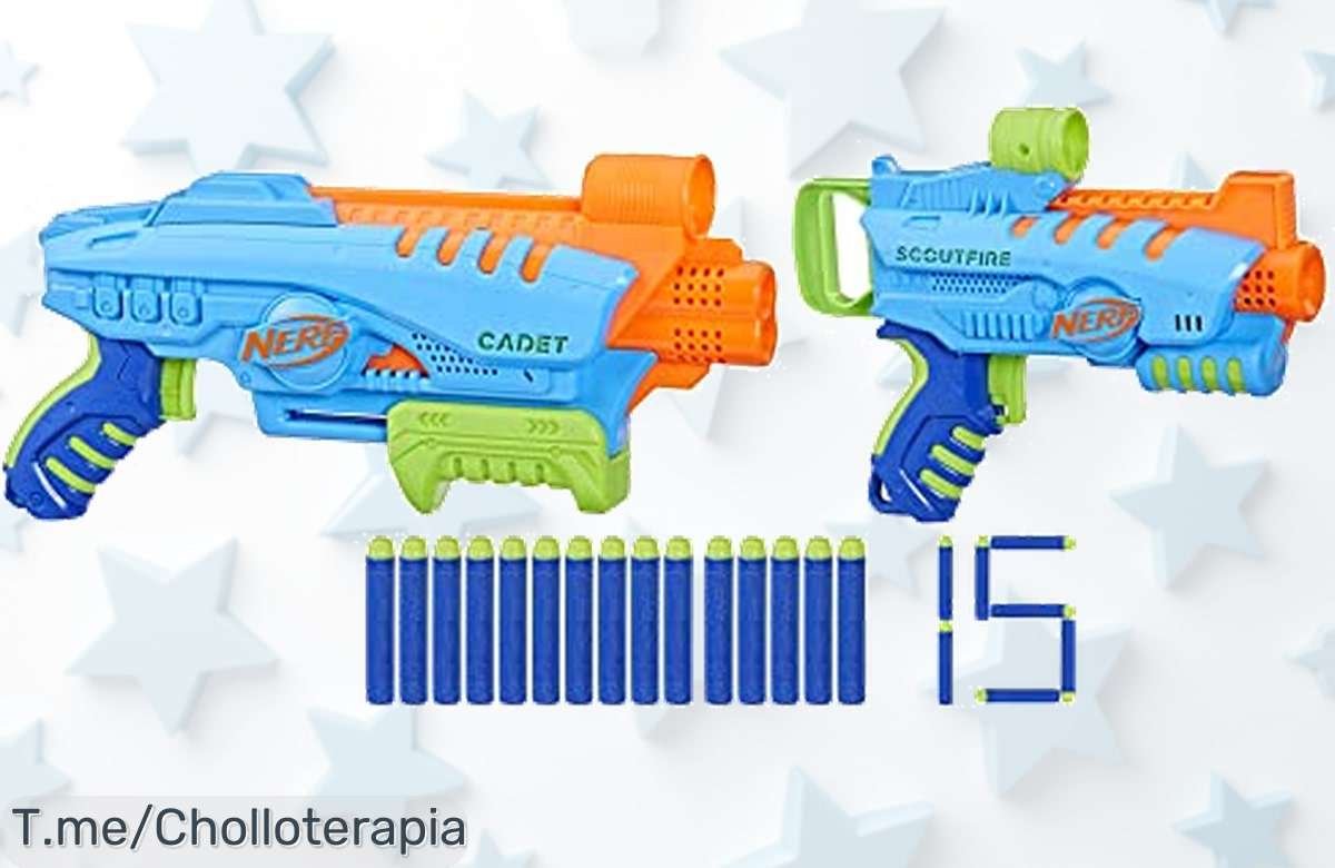 Nerf Elite Junior con 2 lanzadores y 15 dardos al mejor precio loco descubre el super chollo que trae diversión sin parar aprovecha este ofertón antes de que se acaben
