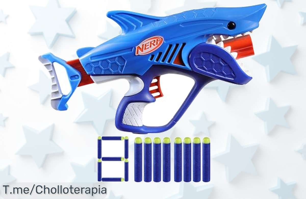 Nerf Sharkfire forma de tiburón con 8 dardos espuma diseño divertido y fácil juego en familia oferta brutal verdadera nunca vista precio loco corre antes que se agote