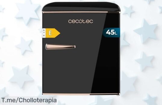Nevera pequeña retro 45L con tirador dorado y cajón hielo el precio de ganga que esperabas para conservar todo frío nunca visto corre antes que acabe este ofertón
