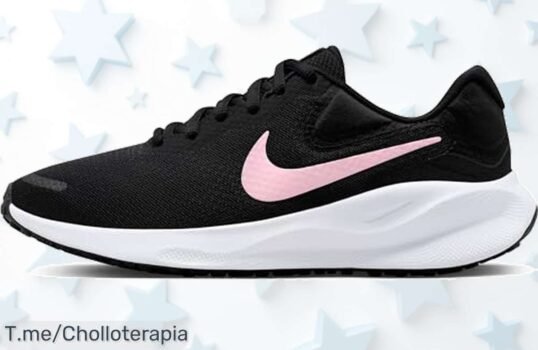 Nike Revolution 7 mujer negro rosa con suela antideslizante ajuste perfecto un ofertón nunca visto a precio de ganga que vuela aprovecha este descuento brutal ya