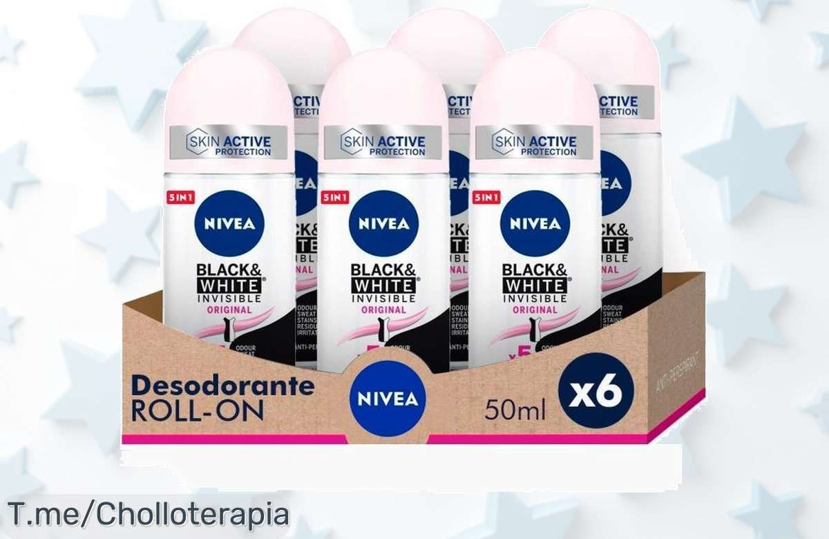 Nivea pack ahorro Black & White Invisible con descuento brutal 6 roll on que protege tu piel evita manchas y es un ofertón de precio loco aprovecha antes de que se agoten