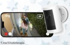 Novedad Ring cámara exterior Plus con imagen 2K súper clara y batería durable por precio loco máximo ¡ofertón exclusivo solo hoy protege tu hogar ya!