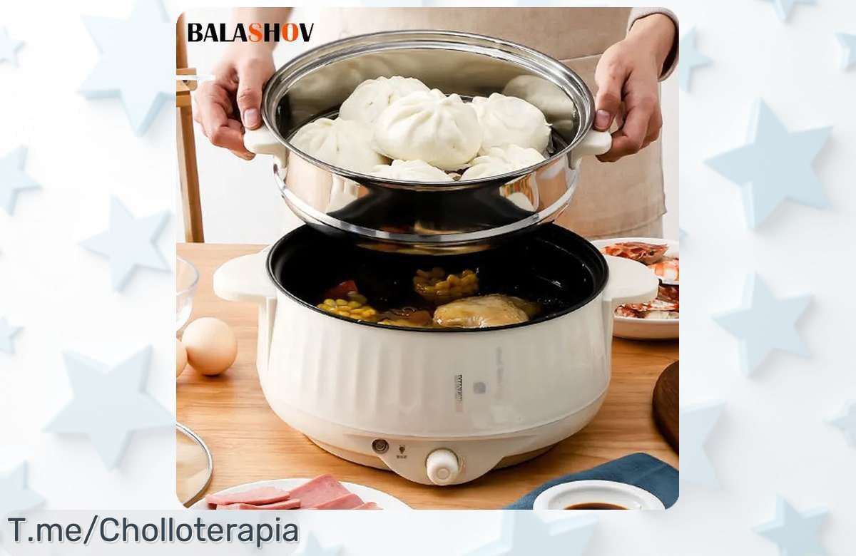 Olla eléctrica antiadherente 1.7L con doble capa precio de ganga para cocinar rápido y fácil aprovecha este ofertón único descuento brutal que vuela ¡compra ya!