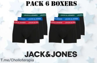 Pack 6 boxer Jack & Jones con cintura elástica que abraza tu piel en tela super suave un ofertón con descuento brutal precio loco nunca visto corre antes que vuelen las unidades