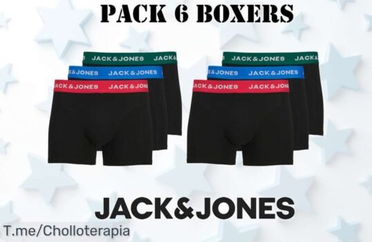 Pack 6 boxer Jack & Jones con cintura elástica que abraza tu piel en tela super suave un ofertón con descuento brutal precio loco nunca visto corre antes que vuelen las unidades
