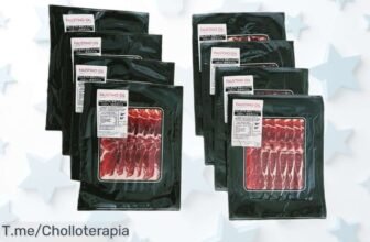 Paleta bellota 100% ibérica en sobres listos para disfrutar sabor tradicional con descuento brutal precio de ganga ofertón único ¡compra ya antes que se acabe!