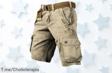 Pantalones cortos cargo para hombre con multibolsillos y super descuento brutal aprovecha este ofertón de precio loco que nunca volverá compra ya antes que se agote