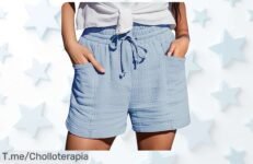Pantalones cortos fresquitos de lino y algodón con cintura elástica que abrazan tu piel disfruta del súper chollo nunca visto precio de ganga corre ya oferta limitada