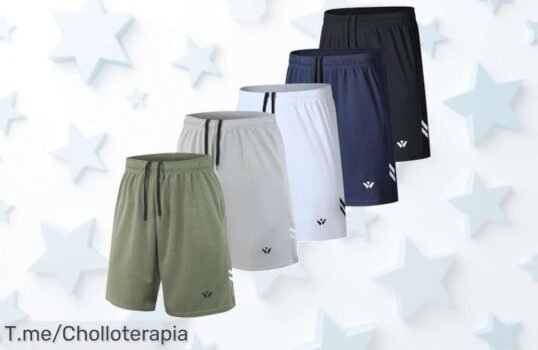 Paquete de 5 pantalones deportivos con tejido que absorbe sudor para máxima frescura y comodidad aprovecha este precio loco y súper chollo exclusivo ¡compra ya antes que se agote!