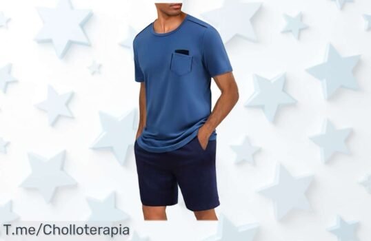 Pijama hombre verano en algodón con bolsillos prácticos y diseño moderno llega el ofertón que trae un descuento brutal precio loco no lo dejes escapar compra ya