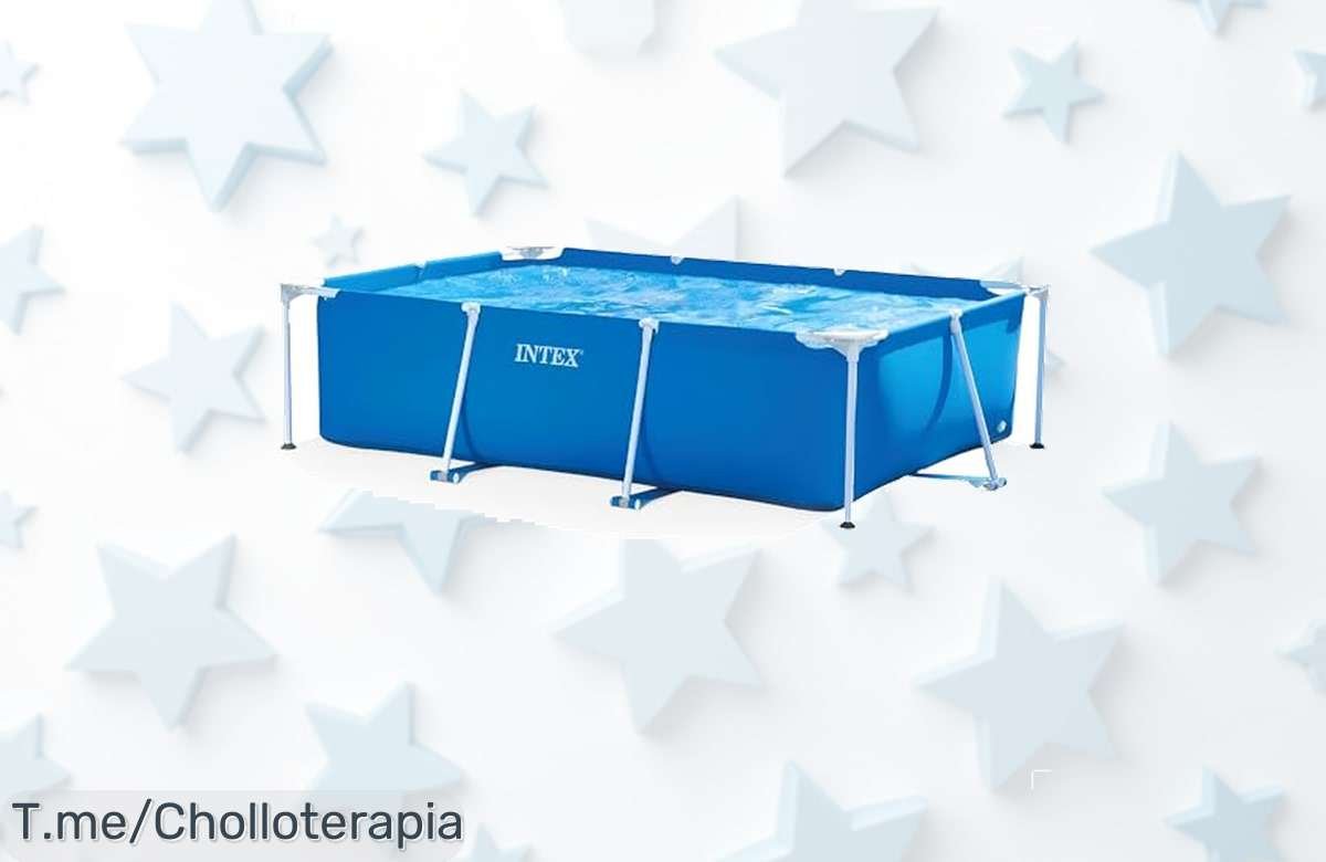 Piscina desmontable azul Intex súper resistente y lista en 30 minutos con tapón rápido descubre este ofertón de precio loco descuento brutal ¡corre que vuela!