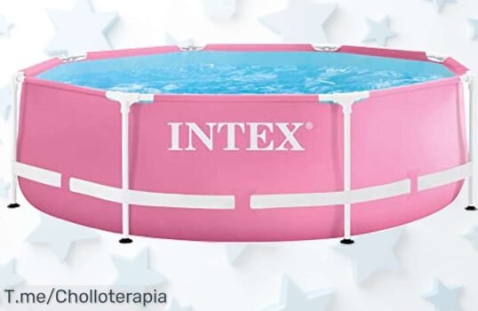 Piscina desmontable rosa gigante Intex súper resistente fácil de montar ideal para toda la familia precio loco descuento brutal nunca visto aprovecha este ofertón limitado ya