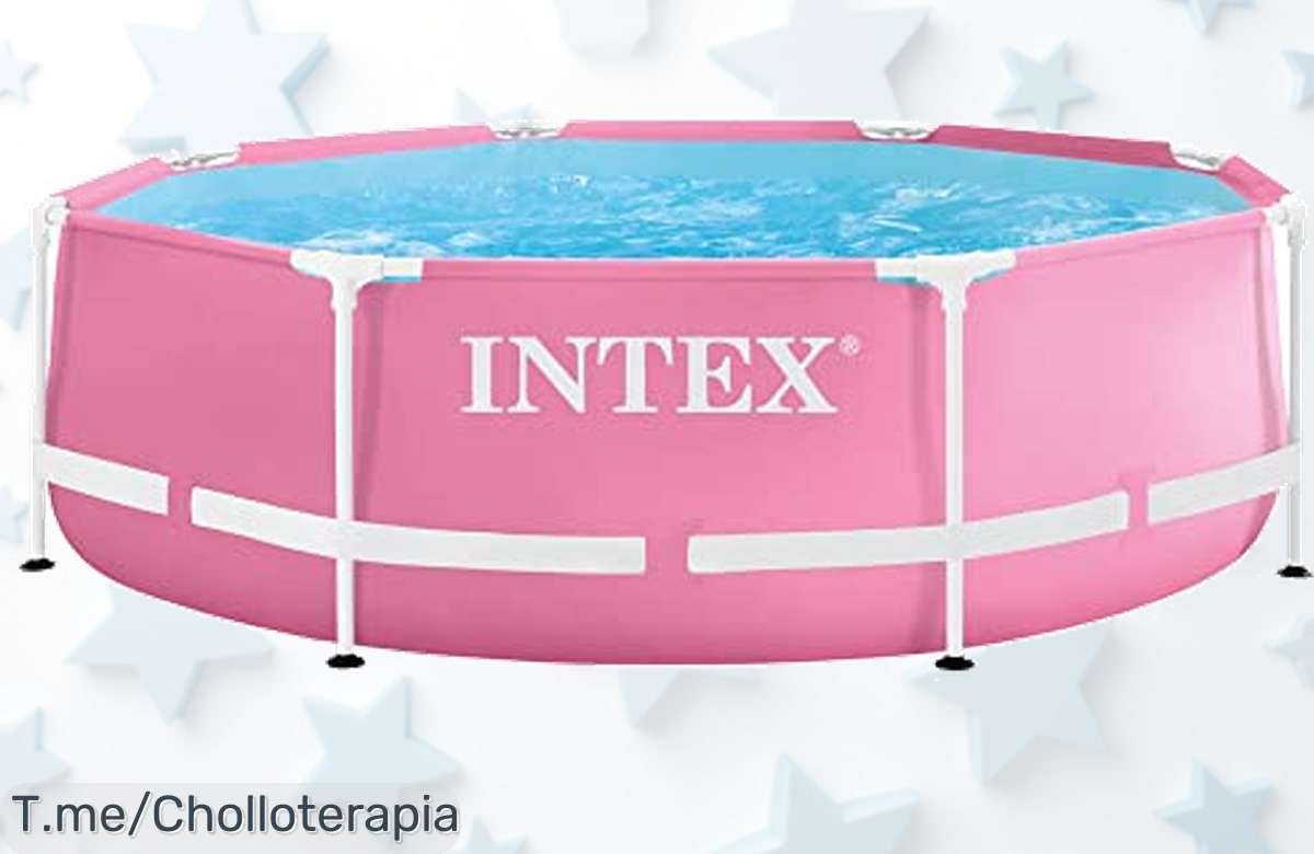 Piscina desmontable rosa gigante Intex súper resistente fácil de montar ideal para toda la familia precio loco descuento brutal nunca visto aprovecha este ofertón limitado ya