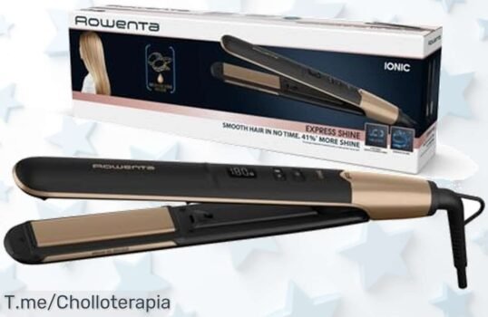 Plancha Rowenta Express Shine con aceite de argán alísate o rizos perfectos en segundos con un ofertón nunca visto aprovecha este super chollo precio loco y compra ya