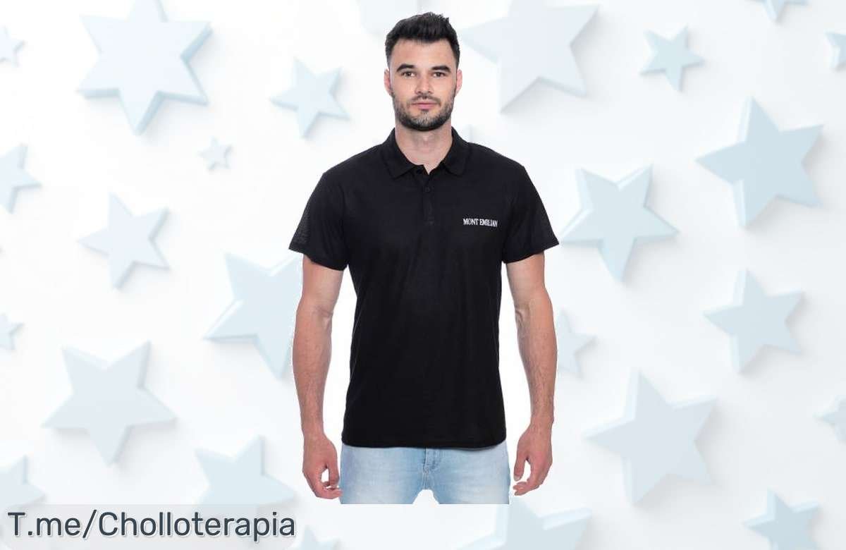 Polo básico negro Mont Emilian Caen con caída de precio brutal y diseño clásico único aprovecha este ofertón nunca visto corre por tu super chollo limitado ahora