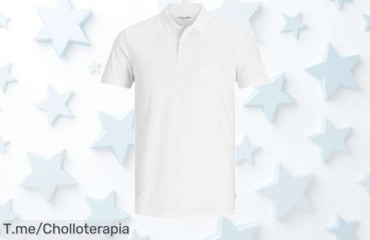 Polo blanco slim fit Jack & Jones con diseño top a un precio loco y descuento brutal nunca visto aprovecha este ofertón único antes que nadie corre compra ya