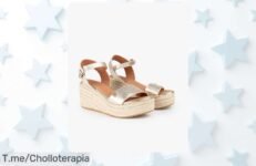 Popa cuña baja Arambol laminado oro con hebilla diseño único y elegante precio loco oferta limitada corre que esta ganga se va volando