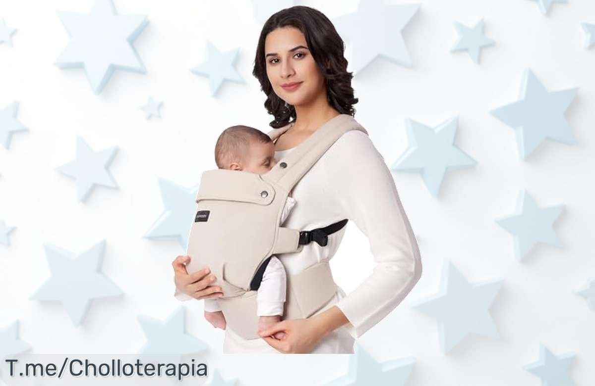 Portabebés momcozy ergonómico con descuento brutal para llevar a tu peque sin manos aprovecha este super chollo precio loco y oferta nunca vista ¡compra ya antes que se acabe!