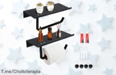 Portarrollos autoadhesivo super resistente con espacio para celular ahorro increíble y práctico a precio loco aprovecha este ofertón único antes que termine ya misma