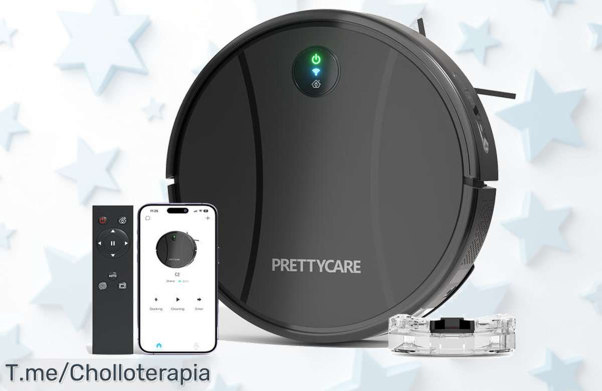 PrettyCare robot aspirador c2 aspira y friega con 4000pa potencia y 150 min autonomía en un ofertón de descuento brutal precio de ganga ¡compra ya antes que se acabe!