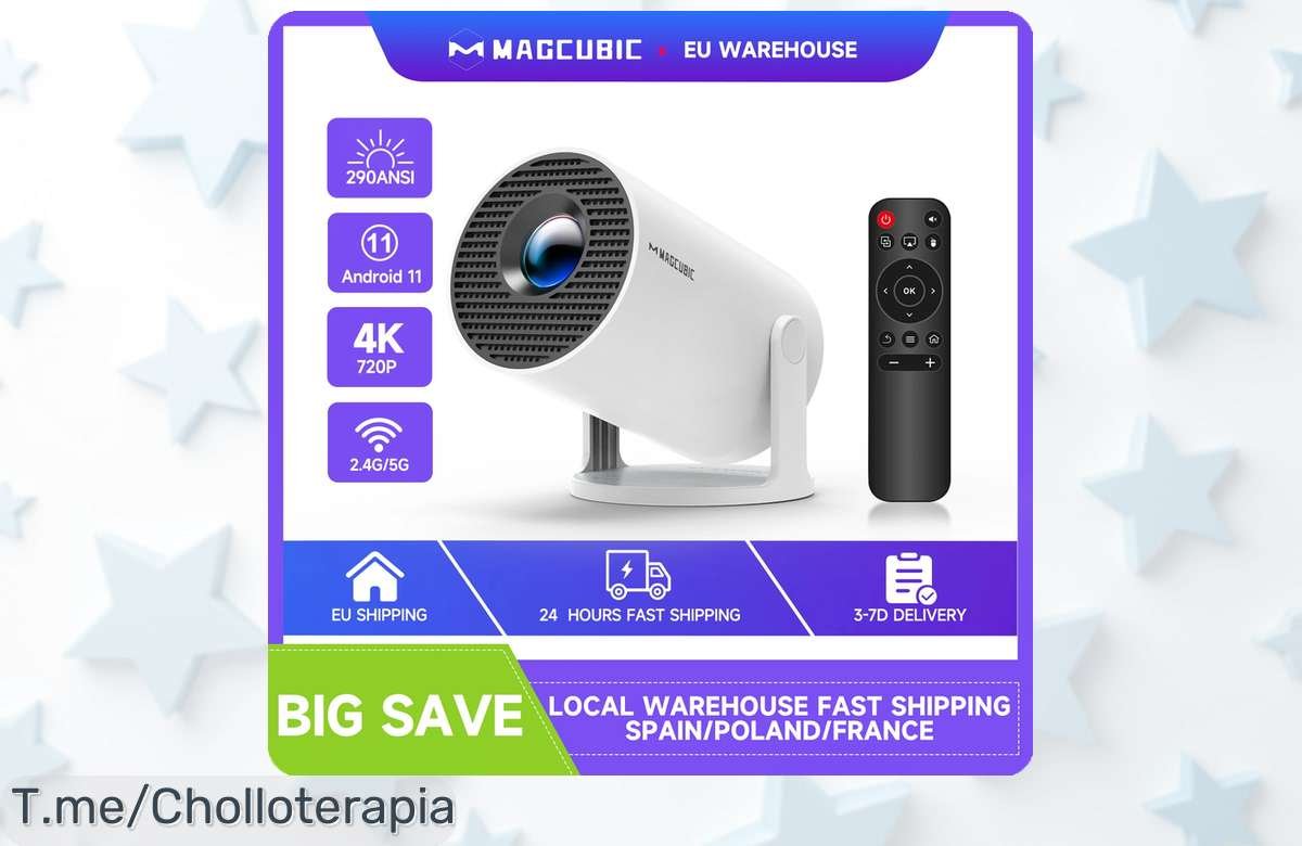 Proyector Magcubic 4K with Wifi6 y Bluetooth disfruta cine al aire libre con calidad nunca vista precio de ganga descuento brutal actúa ya oferta limitada