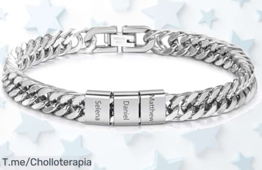 Pulsera cubana personalizada para hombre con hasta 6 nombres diseño único que emociona aprovecha este precio loco y descuento brutal compra ya antes que se acabe la oferta limitada