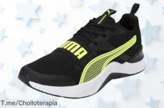 Puma Prospect negro y amarillo con suela antideslizante y soporte extra en el talón a precio de ganga aprovecha este ofertón nunca visto antes que se agotan rápido