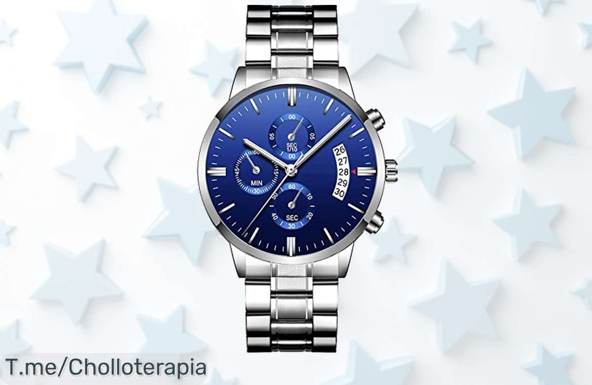 Reloj de cuarzo para hombre con tres diales y fecha precio loco que nunca viste controla tu tiempo al máximo no lo dejes escapar oferta limitada corre ya