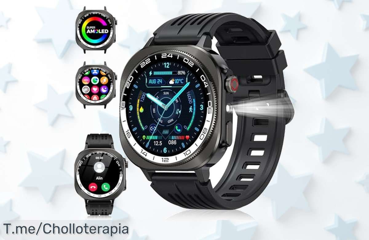 Reloj inteligente con pantalla AMOLED y 130+ modos deportivos disfruta de un descuento brutal en este super chollo con llamadas Bluetooth HD ¡Corre que es un precio loco y limitado!