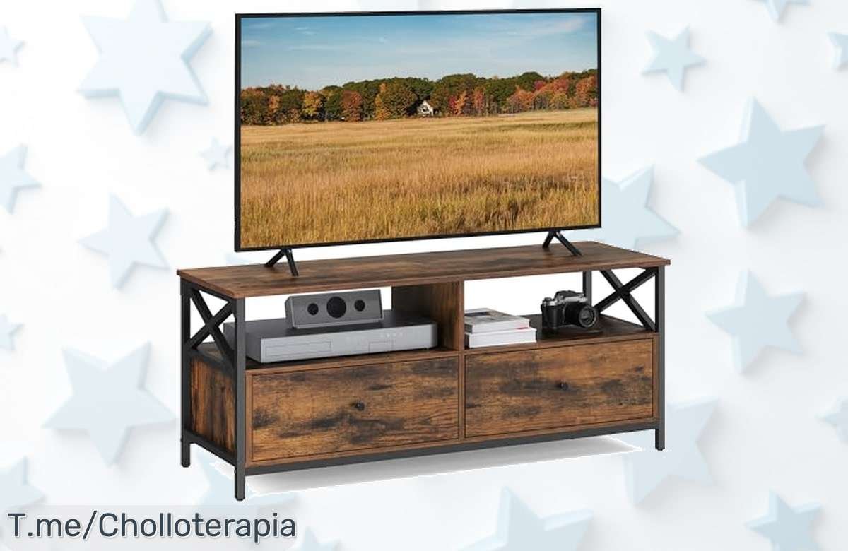 Renueva tu salón con la mesa de TV Vasagle súper resistente para pantallas hasta 55” con cajones y estantes aprovecha este precio loco oferta nunca vista corre que vuelan
