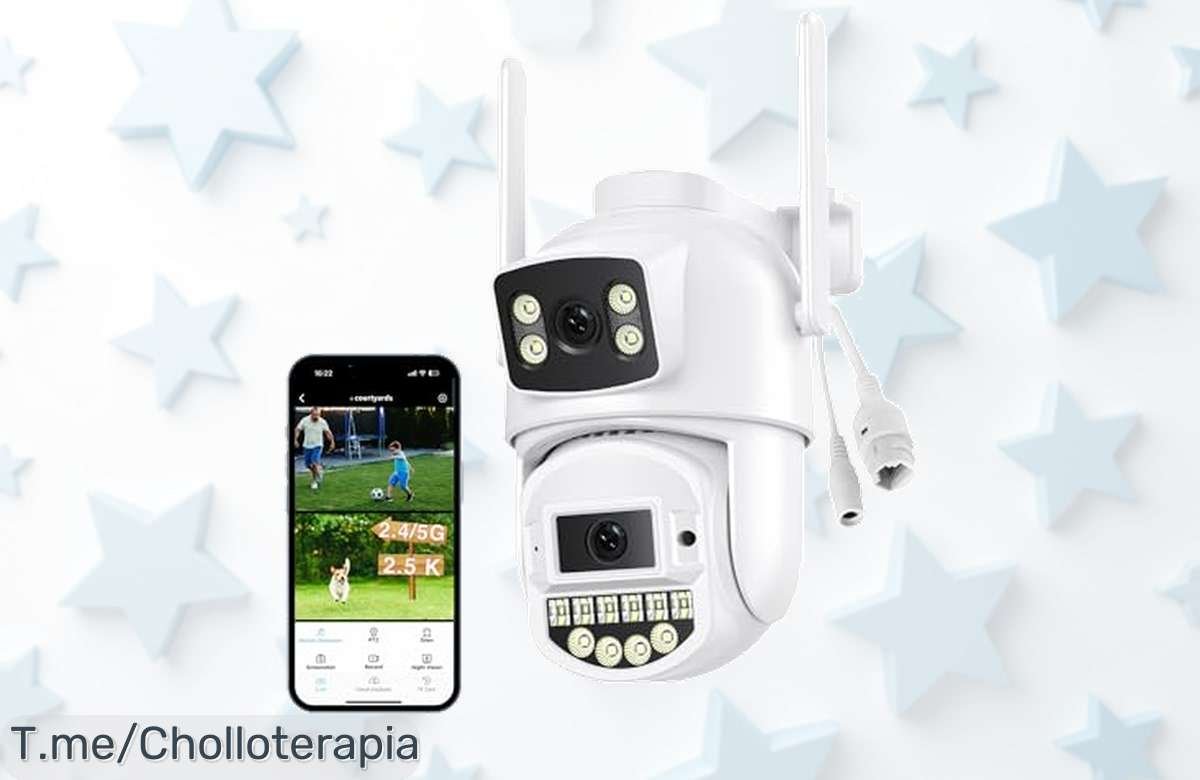 Reobiux cámara wifi exterior visión 360 doble lente imagen nocturna a color hasta 30m precio loco nunca visto protección total oferta limitada vuela rápido compra ya