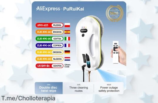 Robot limpiador de ventanas con pulverización automática deja todo impecable en segundos aprovecha este super chollo y descuento brutal nunca visto oferta limitada no la dejes escapar